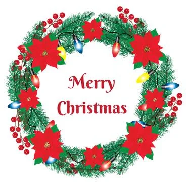 Vector Christmas Wreath Stock-Illustration