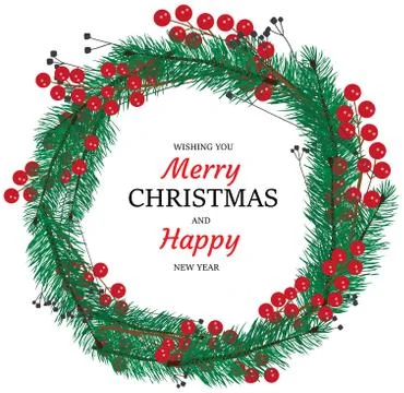 Vector Christmas Wreath Stock Illustration