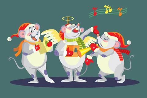 Vector Christmass mouses, part 2 Stock Illustration