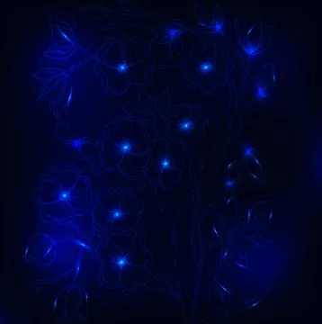 Vector chrysanthemum blue flower Stock Illustration