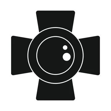 Vector cinema lighting black simple icon isolated on white Stock Illustration