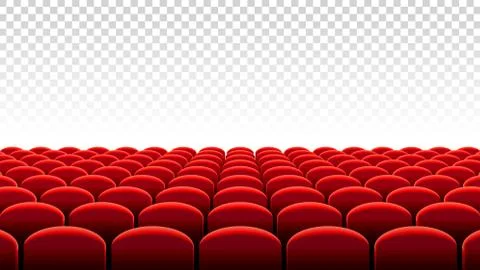 Vector Cinema or Theater rows of red seats Stock Illustration