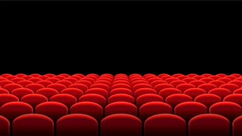 Vector Cinema or Theater rows of red seats Stock Illustration