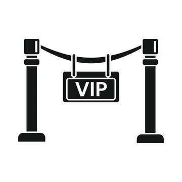 Vector cinema plaque vip black simple icon isolated on white Stock Illustration
