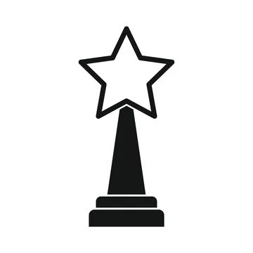 Vector cinema star black simple icon isolated on white Stock Illustration