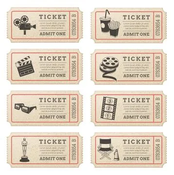 Vector Cinema tickets Stock Illustration