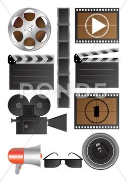 Vector cinematography objects Stock Illustration