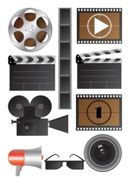 Vector cinematography objects Stock Illustration