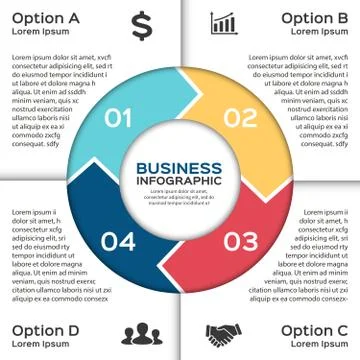 Vector circle arrows for business infographic. Stock Illustration