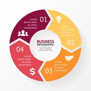 Vector circle arrows infographic, cycle diagram, graph. Presentation chart Illustrazione stock