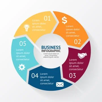 Vector circle arrows infographic, cycle diagram, graph. Presentation chart Illustrazione stock
