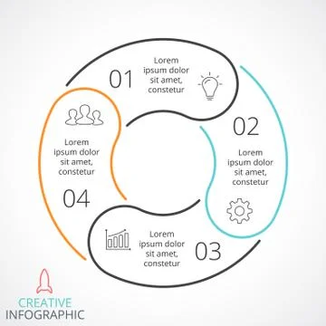 Vector circle arrows infographic, cycle diagram, linear graph, presentation Stock Illustration