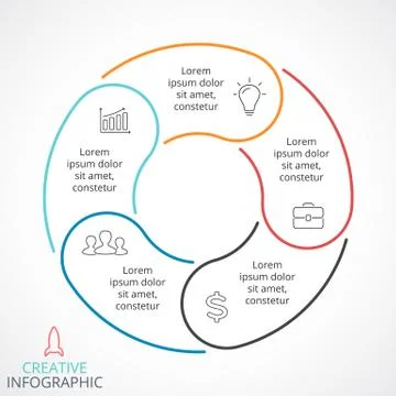 Vector circle arrows infographic, cycle diagram, linear graph, presentation Illustrazione stock