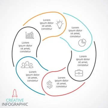 Vector circle arrows infographic, cycle diagram, linear graph, presentation 스톡 일러스트