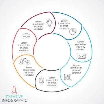 Vector circle arrows infographic, cycle diagram, linear graph, presentation Stock Illustration