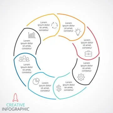 Vector circle arrows infographic, cycle diagram, linear graph, presentation 스톡 일러스트