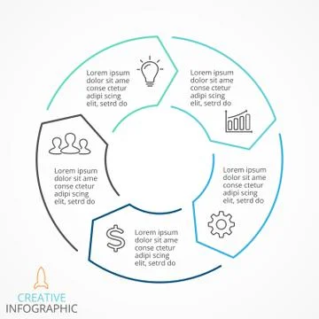 Vector circle arrows infographic, cycle diagram, linear graph, presentation イラスト素材