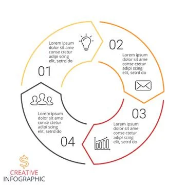 Vector circle arrows infographic, cycle diagram, linear graph, presentation Illustrazione stock