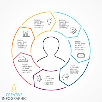 Vector circle arrows infographic, cycle diagram, linear graph, presentation 스톡 일러스트