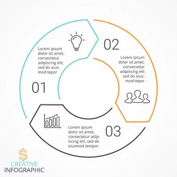 Vector circle arrows infographic, cycle diagram, linear graph, presentation Stock Illustration