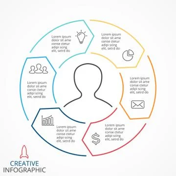 Vector circle arrows infographic, cycle diagram, linear graph, presentation Illustrazione stock
