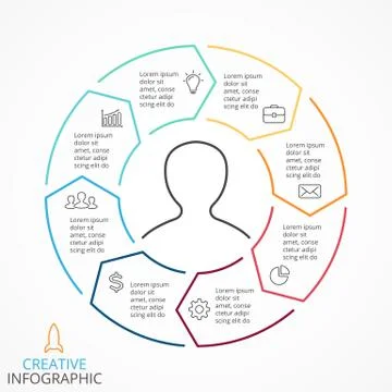 Vector circle arrows infographic, cycle diagram, linear graph, presentation 스톡 일러스트