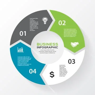 Vector circle arrows for infographic, diagram. Stock Illustration