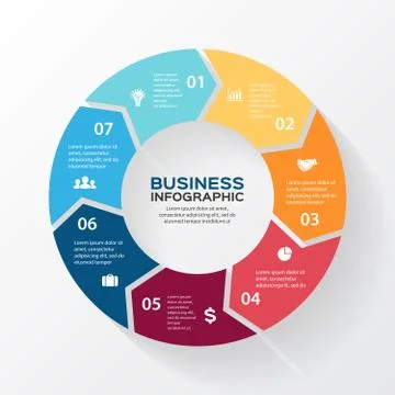 Vector circle arrows for infographic, diagram. Stock Illustration