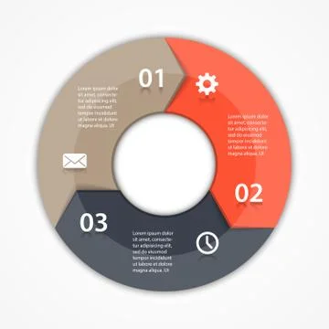 Vector circle arrows infographic diagram 3 options Stock Illustration