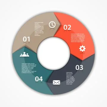 Vector circle arrows infographic diagram 4 options Stock Illustration