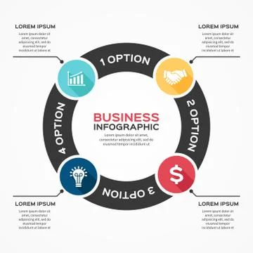 Vector circle arrows infographic diagram 4 options Stock Illustration