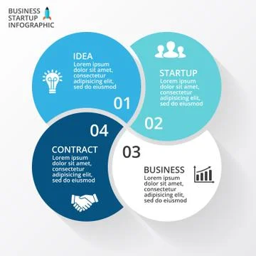Vector circle arrows infographic, diagram, graph, presentation, chart. Business Stock Illustration