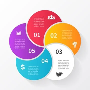 Vector circle arrows infographic, diagram, graph, presentation, chart. Business Illustrazione stock