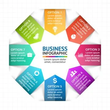 Vector circle arrows infographic, diagram, graph, presentation, chart. Business Stock Illustration