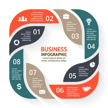 Vector circle arrows infographic, diagram, graph, presentation, chart. Business Illustrazione stock