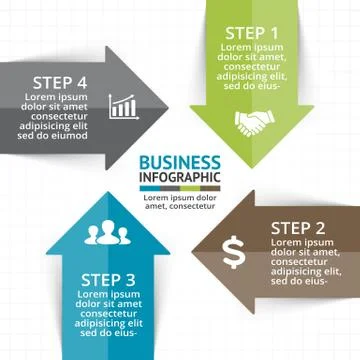 Vector circle arrows infographic, diagram, graph, presentation, chart. Business Stock Illustration