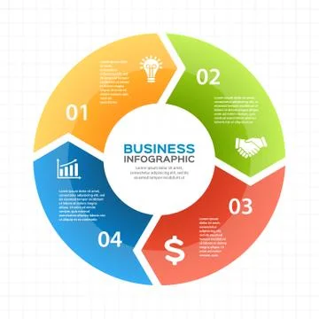 Vector circle arrows infographic, diagram, graph, presentation, chart. Business Illustrazione stock