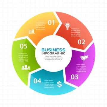 Vector circle arrows infographic, diagram, graph, presentation, chart. Business Stock Illustration