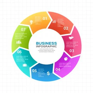 Vector circle arrows infographic, diagram, graph, presentation, chart. Business Stock Illustration