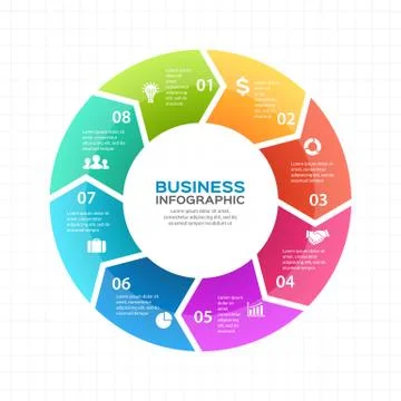 Vector circle arrows infographic, diagram, graph, presentation, chart. Business Illustrazione stock