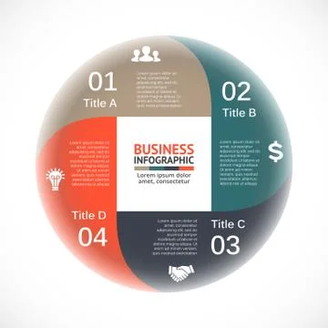 Vector circle arrows infographic, diagram, graph, presentation, chart. Business Illustrazione stock