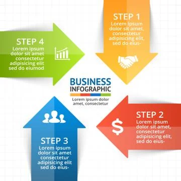 Vector circle arrows infographic, diagram, graph, presentation, chart. Business Stock Illustration