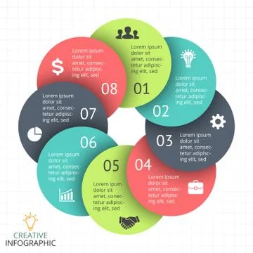 Vector circle arrows infographic, diagram, graph, presentation, chart. Business Stock Illustration