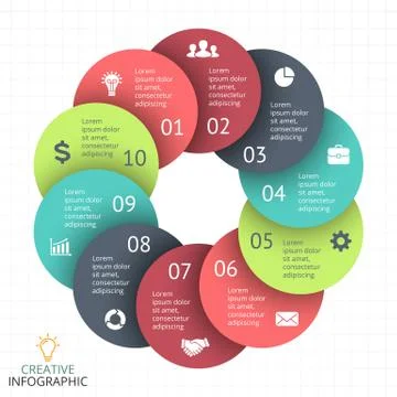 Vector circle arrows infographic, diagram, graph, presentation, chart. Business Illustrazione stock