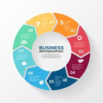 Vector circle arrows for infographic. Stock Illustration