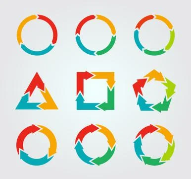 Vector circle arrows for infographic. Stock Illustration