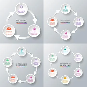 Vector circle arrows for infographic. Stock Illustration