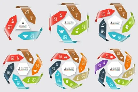 Vector circle arrows for infographic. Stock Illustration