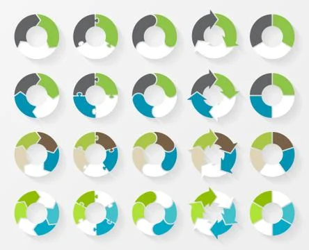 Vector circle arrows for infographic. Template for cycle diagram, graph Stock Illustration