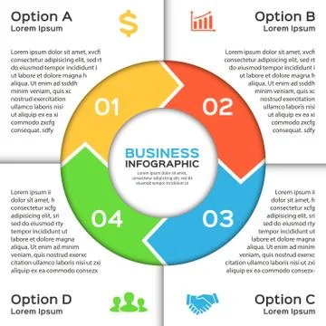 Vector circle arrows infographic. Template for cycle diagram, graph Stock Illustration